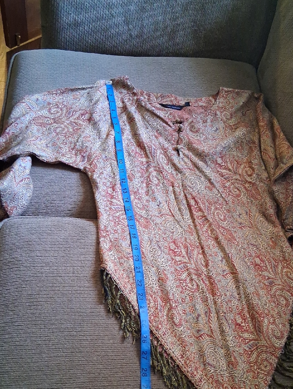 Karma Highway Paisley Fringe Tunic Top - Rust and Cream - Picture 6 of 8